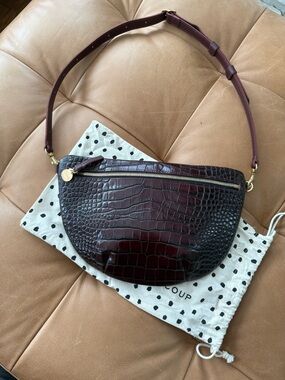 Clare V. Grande Fanny- Bordeaux Autumn Croco